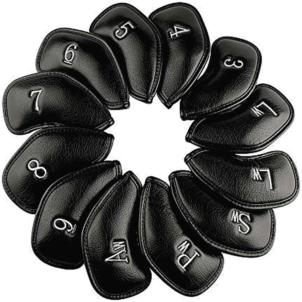 leather golf club iron covers set of 10pcs(3-9,PASL)