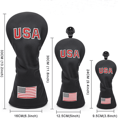 Black USA Flag  fairway wood covers size