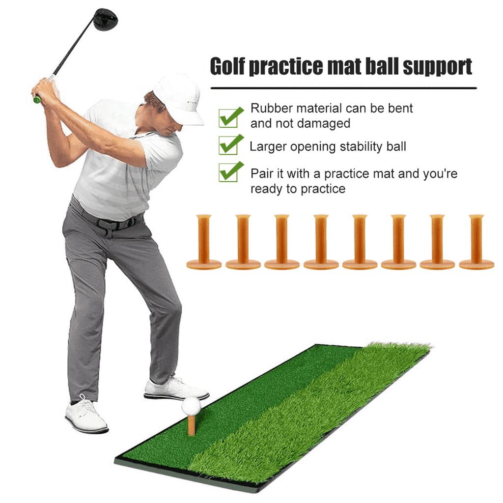 Gof mat tees with an enlarged top for better placing of balls for indoor and outdoor practice.