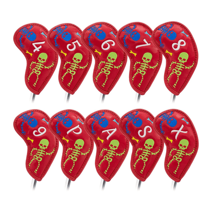 Red Leather Skeleton irons head covers