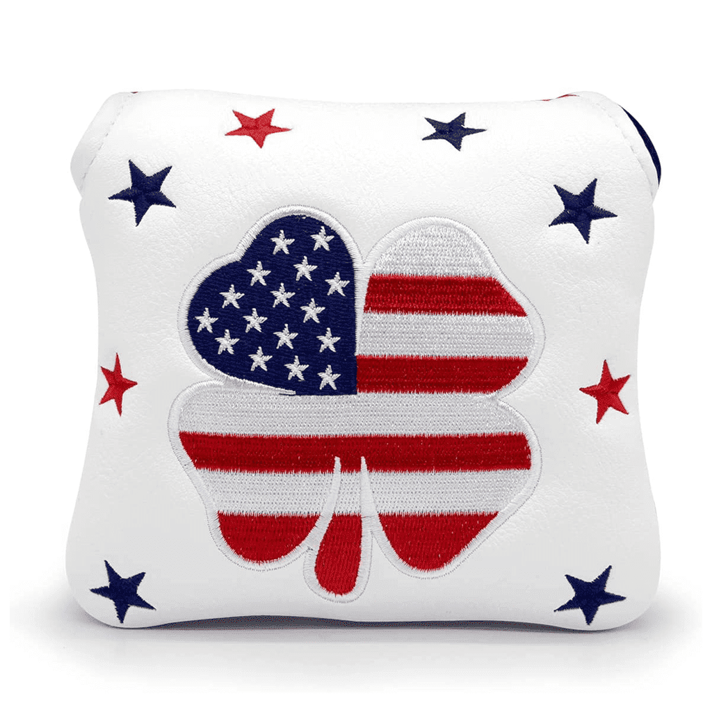 red white and blue clover mallet headcover