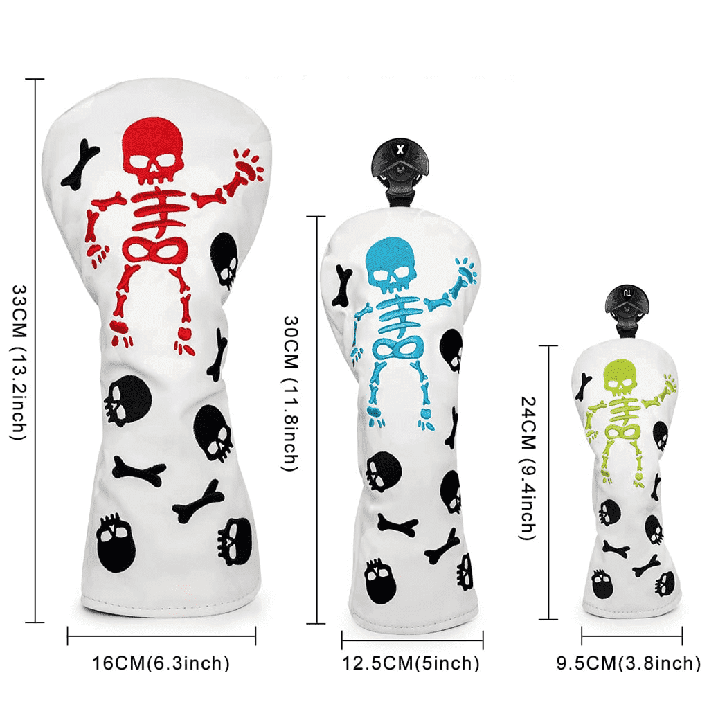White Leather Skeleton golf club headcover sets size